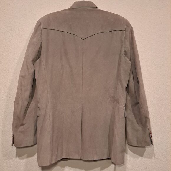 Circle S Western blazer jacket sport coat cowboy gray microfiber yoke size 42L - Picture 9 of 15